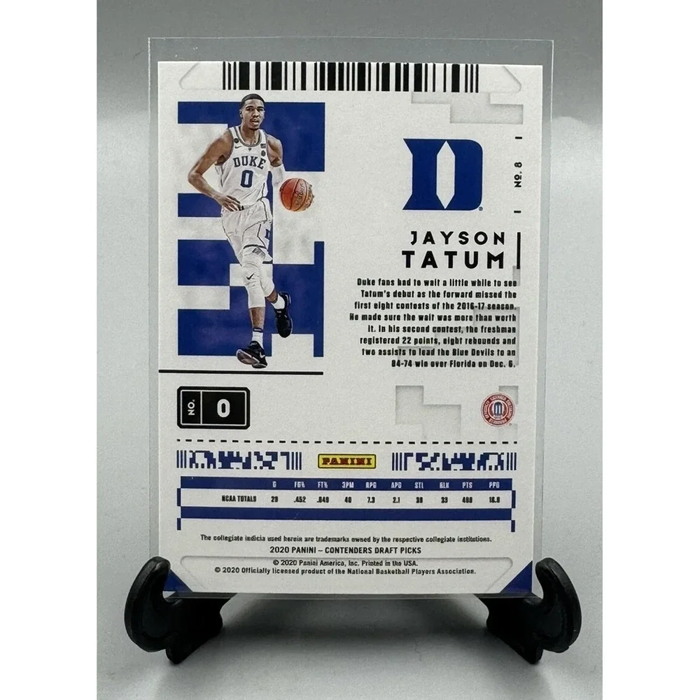 2020-21 Contenders Draft Picks Basketball‎ Campus Ticket #8 Jayson Tatum Duke